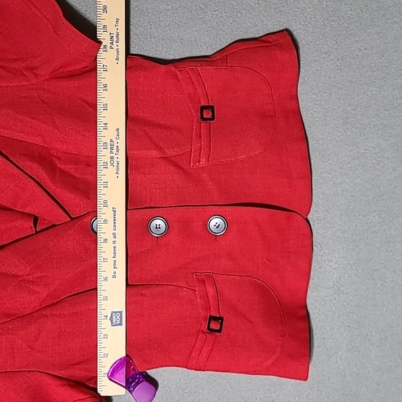 STUDIO 1 Women's Red Short Sleeve Blazer - Size 8 - Picture 9 of 12